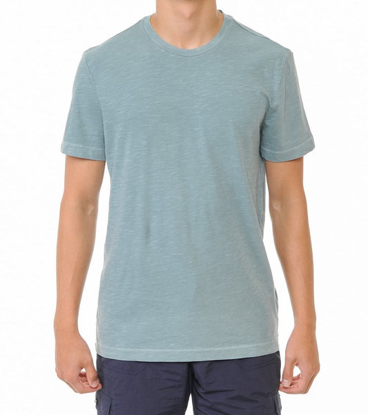 Garment-Dyed Slub Cotton Crew Neck T-Shirt